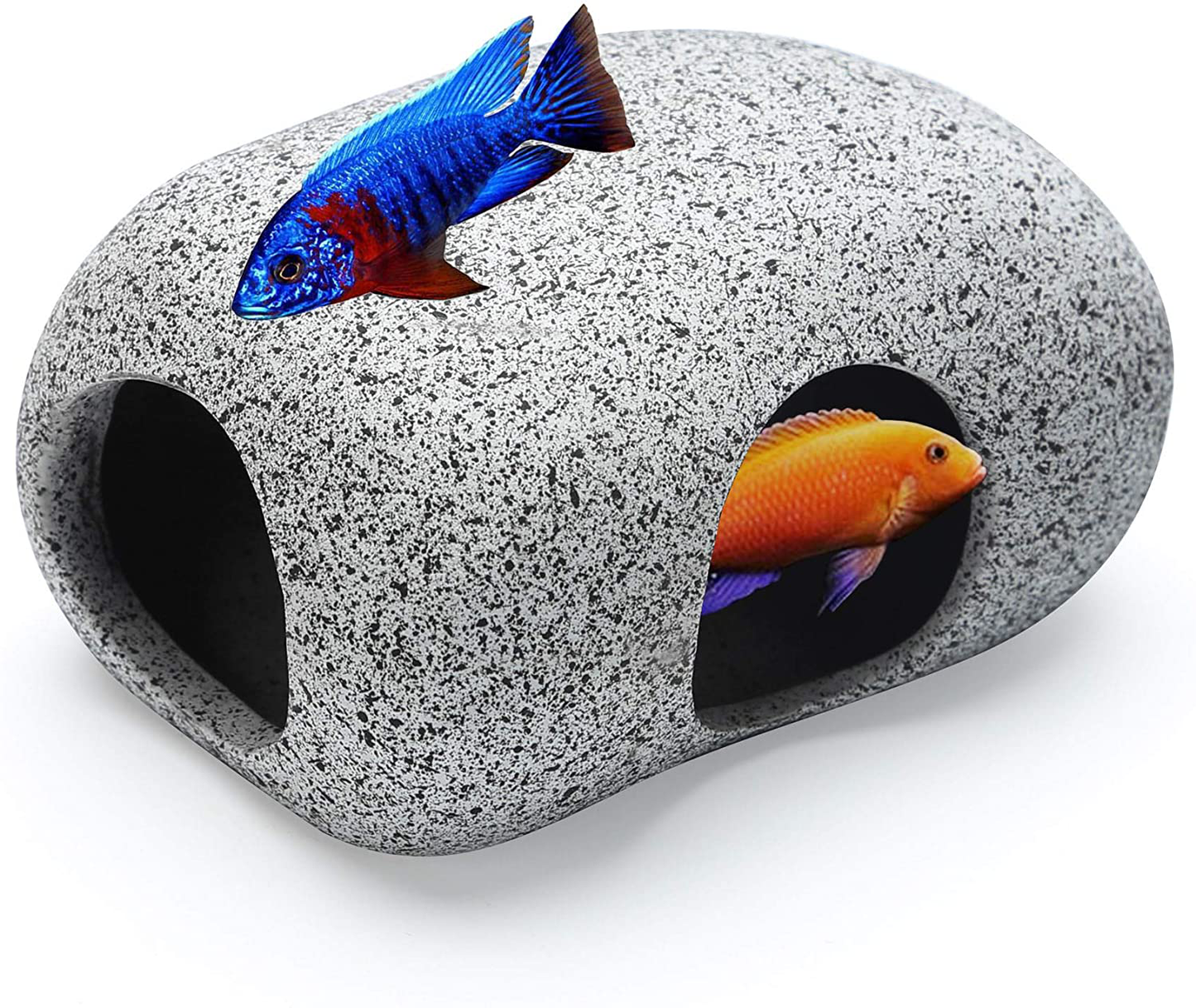 Spingsmart Aquarium Hideaway Rocks for Aquatic Pets to Breed, Play and Rest, Safe and Non-Toxic Fish Tank Ornaments, Ceramic Decor Rocks for Aquascape Animals & Pet Supplies > Pet Supplies > Fish Supplies > Aquarium Decor SpringSmart 3.7"x2.7"x2"(1pc)  