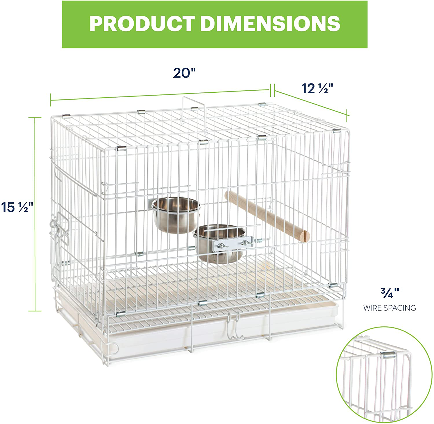 Prevue Hendryx Travel Bird Cage 1305 White, 20-Inch by 12-1/2-Inch by 15-1/2-Inch Animals & Pet Supplies > Pet Supplies > Bird Supplies > Bird Cages & Stands Prevue Hendryx   