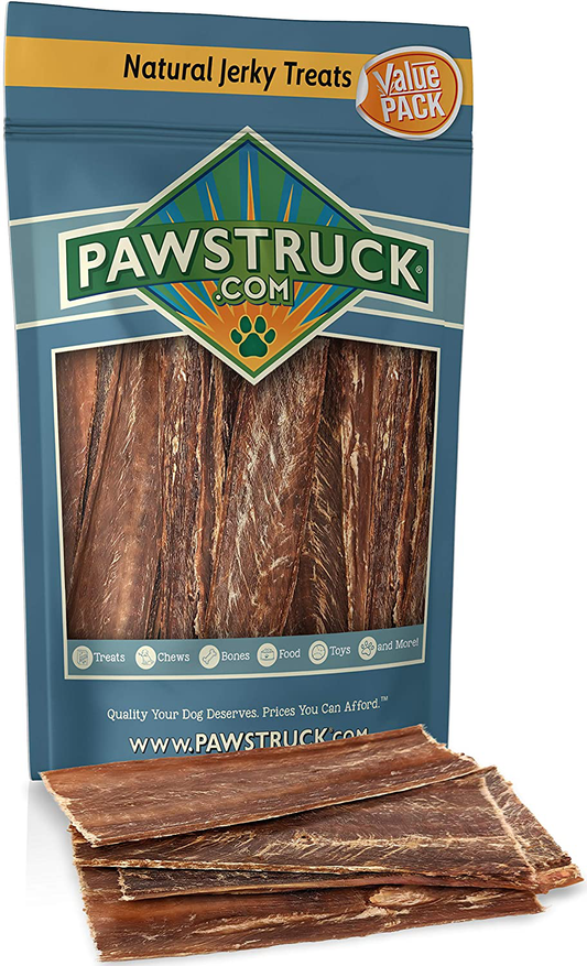 Pawstruck Dog Jerky Treats - Joint Health Beef Chews - Bulk, Gourmet, Fresh & Savory Gullet Straps - Naturally Rich in Glucosamine & Chondroitin - Promotes Healthy Joints by USA Company Animals & Pet Supplies > Pet Supplies > Dog Supplies > Dog Treats Pawstruck 4-6 Inch (Pack of 25)  