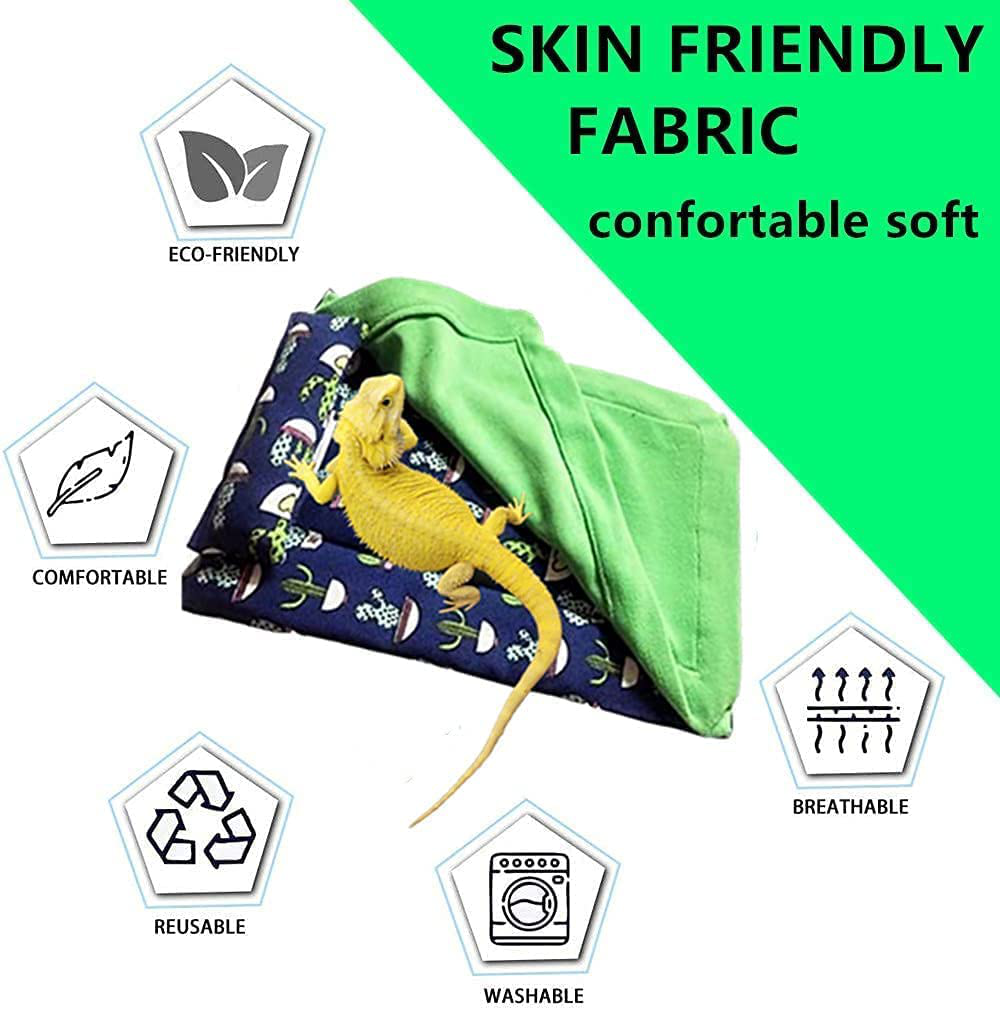 Bearded Dragon Bed with Pillow and Blanket, Solf Fabric Warm Sleeping Bag with Cover for Bearded Dragon Leopard Gecko Lizard Animals & Pet Supplies > Pet Supplies > Small Animal Supplies > Small Animal Habitat Accessories SEAPANHE   