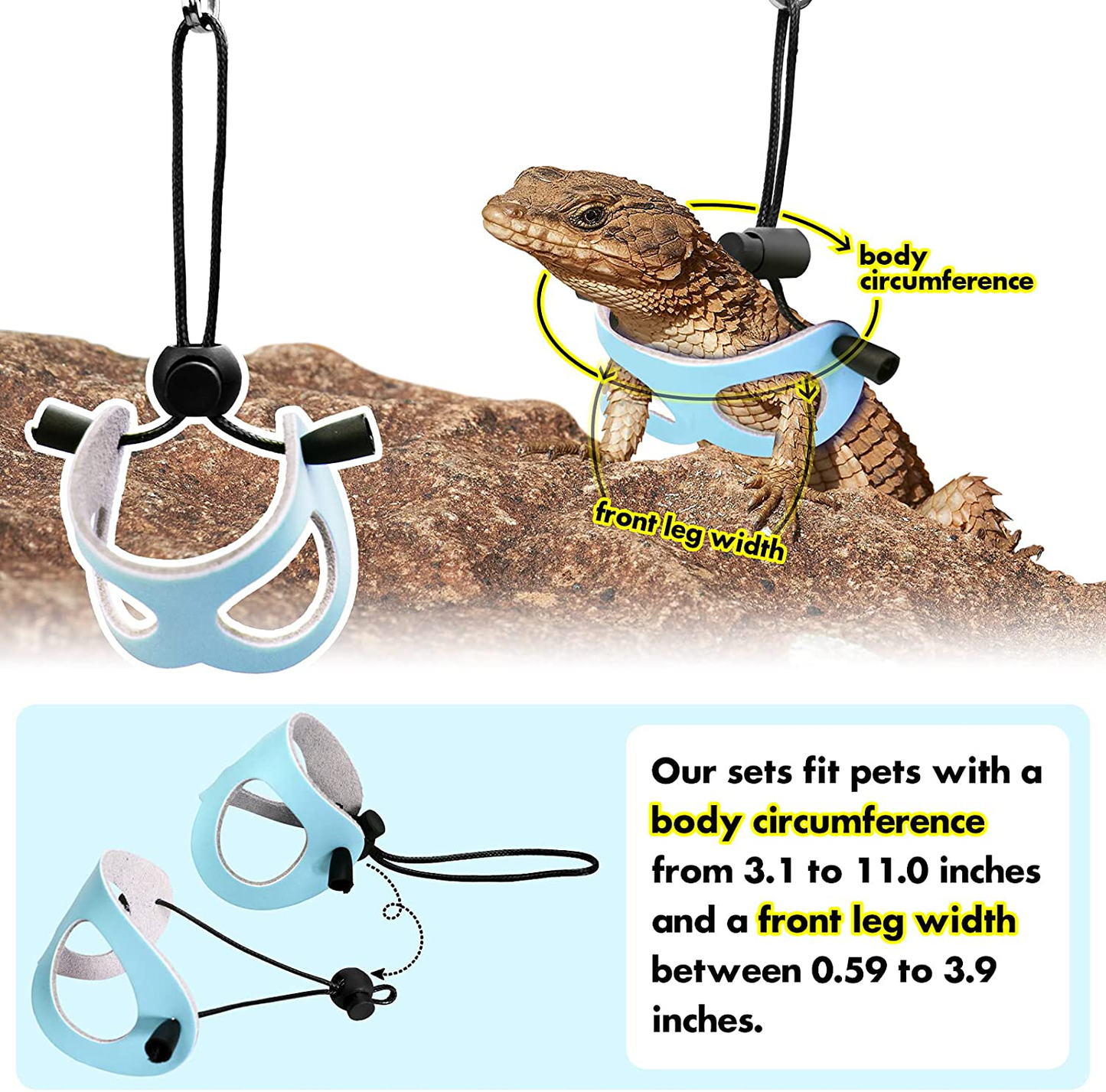 G.CORE Bearded Dragon Leash and Harness Adjustable Leather Wings Costume Carrier from Baby to Juvenile Lizard Iguana Gecko Chameleon Hamster Ferret Reptile Walking Leash S M L 3 Pack Animals & Pet Supplies > Pet Supplies > Reptile & Amphibian Supplies > Reptile & Amphibian Substrates G.CORE   