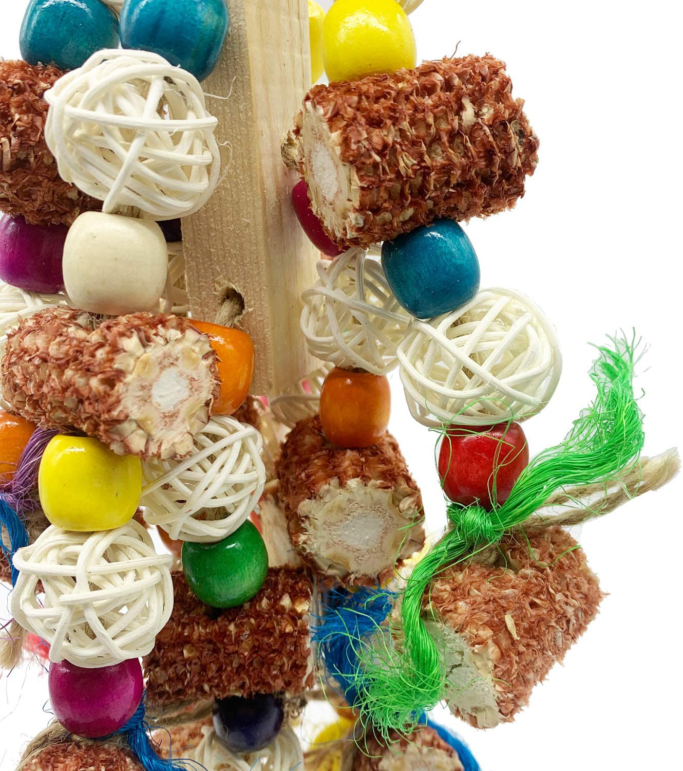 Deloky Bird Block Knots Tearing Toy -Natural Corn Cob Parrot Chewing Toy Suggested for Macaws Cokatoos,Parakeets, Conures, African Grey and a Variety of Amazon Parrots Animals & Pet Supplies > Pet Supplies > Bird Supplies > Bird Toys Deloky   