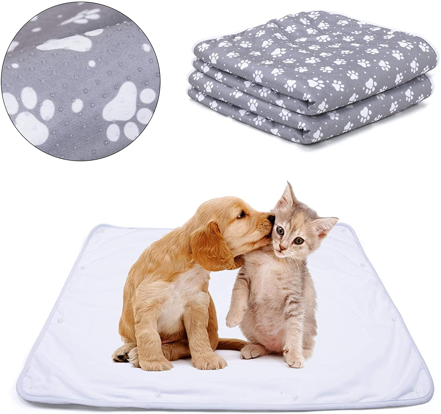Teamoy Waterproof Non-Slip Dog Blankets (Pack of 2), Pet Fleece Incontinence Pee Blanket Pad for Dogs