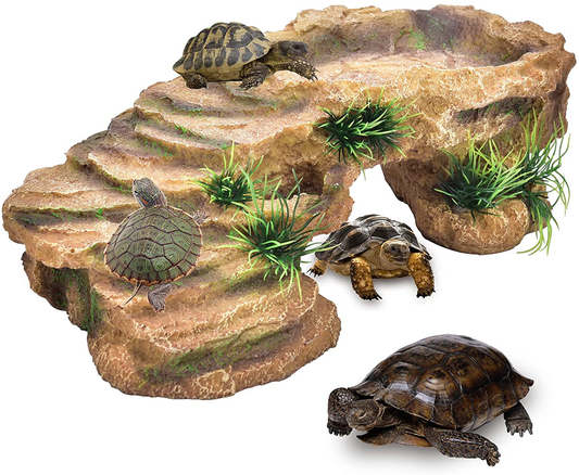 Turtle Basking Platform, Resin Dock Resting Rectangular Aquarium Turtle Tank Decorations, Reptile Habitat Accessories, Reptile Hide Floating Ledge Resting Terrace for Bearded Dragon, Newts, Lizard Animals & Pet Supplies > Pet Supplies > Small Animal Supplies > Small Animal Habitat Accessories Panghuhu88   