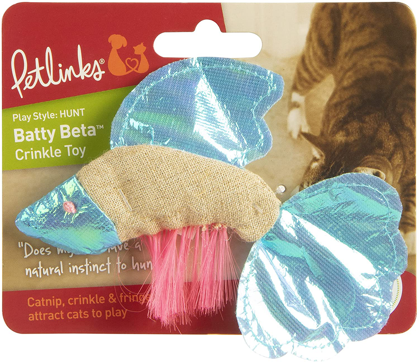 Petlinks Batty Beta Fish with Frills Catnip Cat Toy Animals & Pet Supplies > Pet Supplies > Cat Supplies > Cat Toys Petlinks   