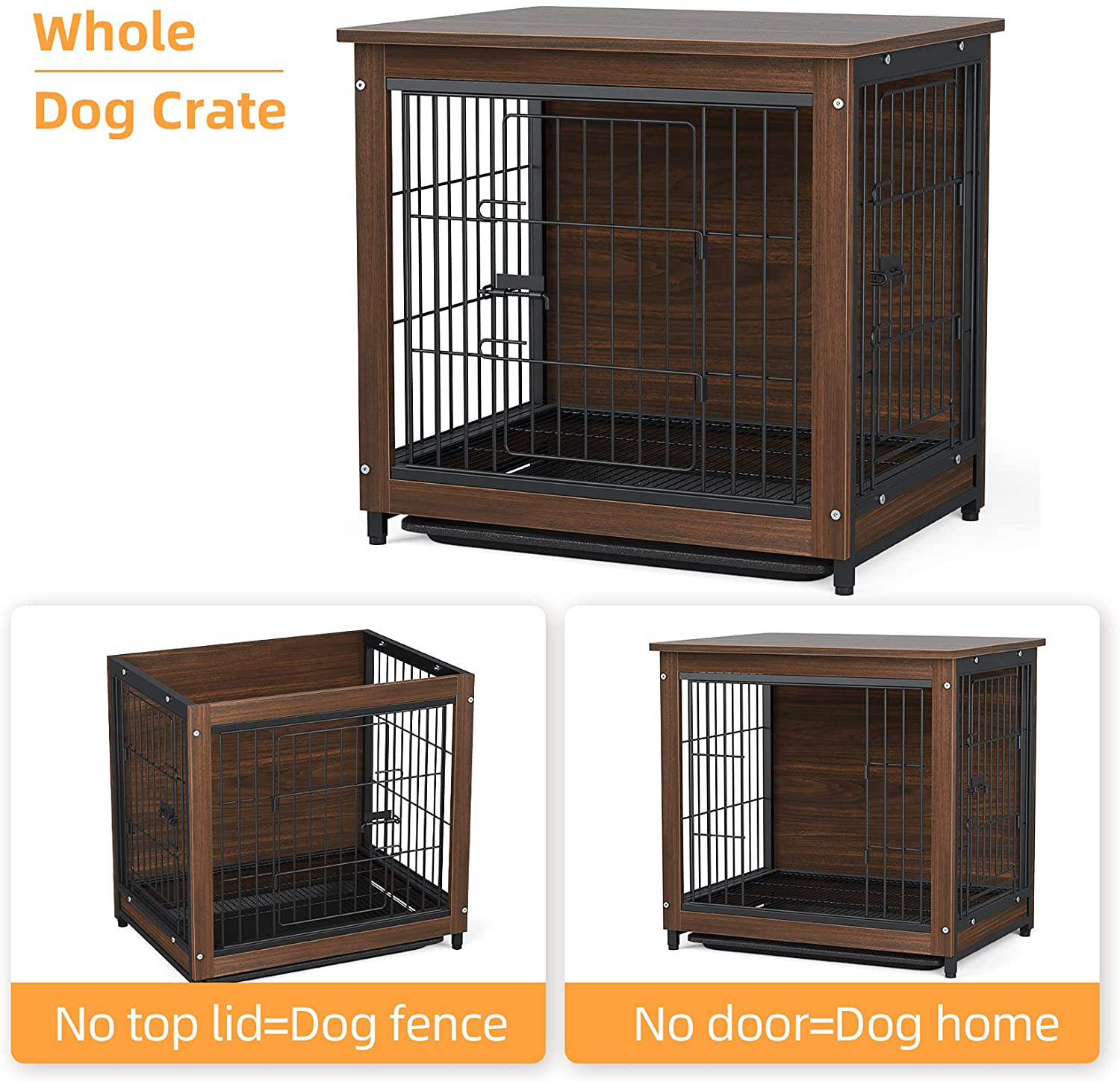 End Table Dog Crate with Double Door,Wooden Pet Kennel with Floor Tray, Furniture Style Indoor Dog House for Small Medium Dogs Animals & Pet Supplies > Pet Supplies > Dog Supplies > Dog Houses Generic   