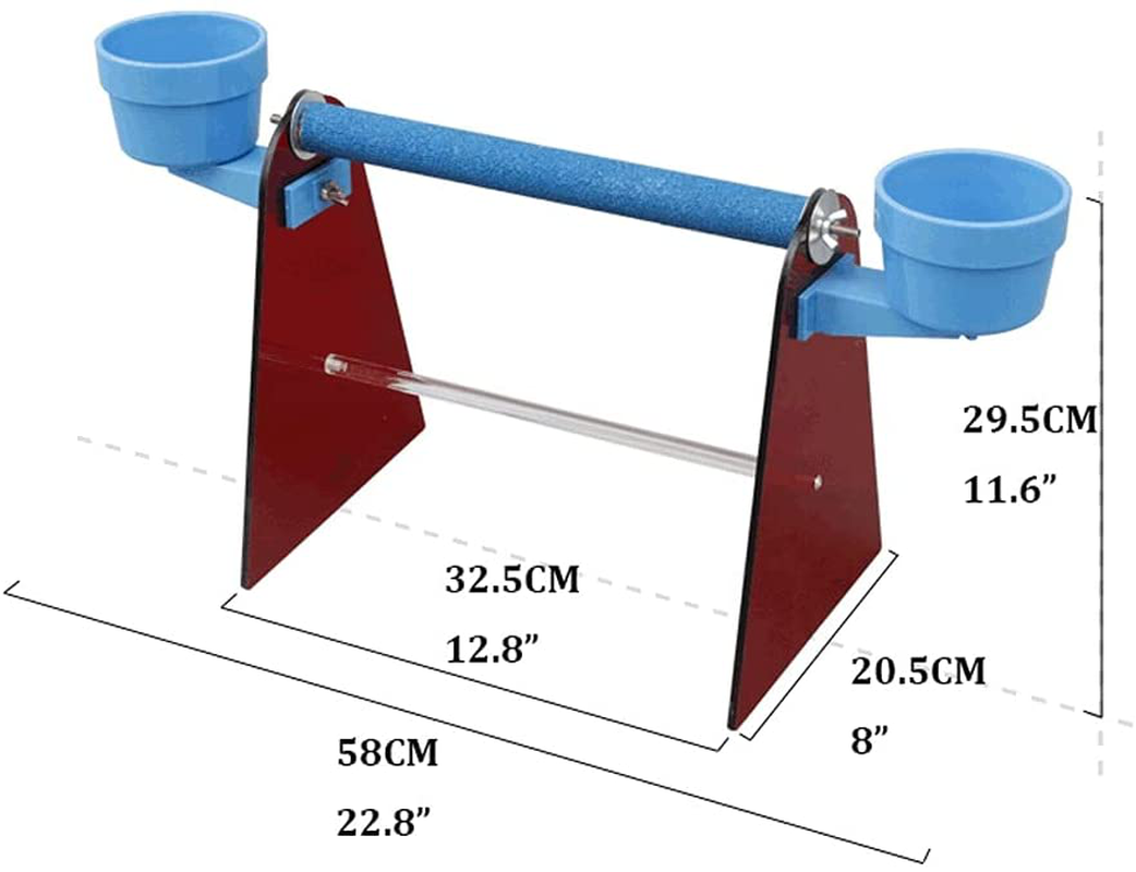 LEGU Birdcages Bird Playground with Rolling Stand Parrot Play Gym with Feeder Seed Cups Toys Exercise Play for Small/Medium-Sized Birds-Blue Birdcage Decor Animals & Pet Supplies > Pet Supplies > Bird Supplies > Bird Gyms & Playstands LEGU   