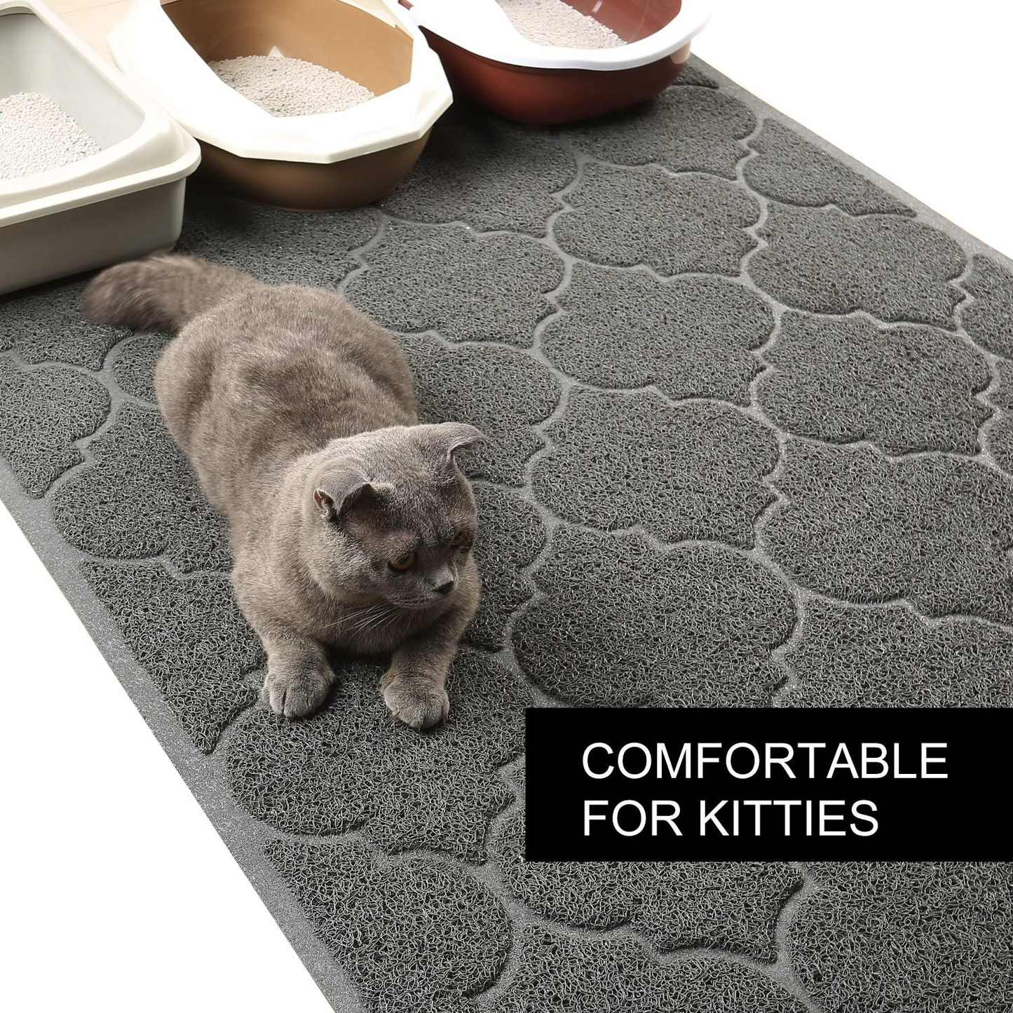 Cat Litter Mat, XL Super Size, Phthalate Free, Easy to Clean, 46X35 Inches, Durable, Soft on Paws, Large Litter Mat.