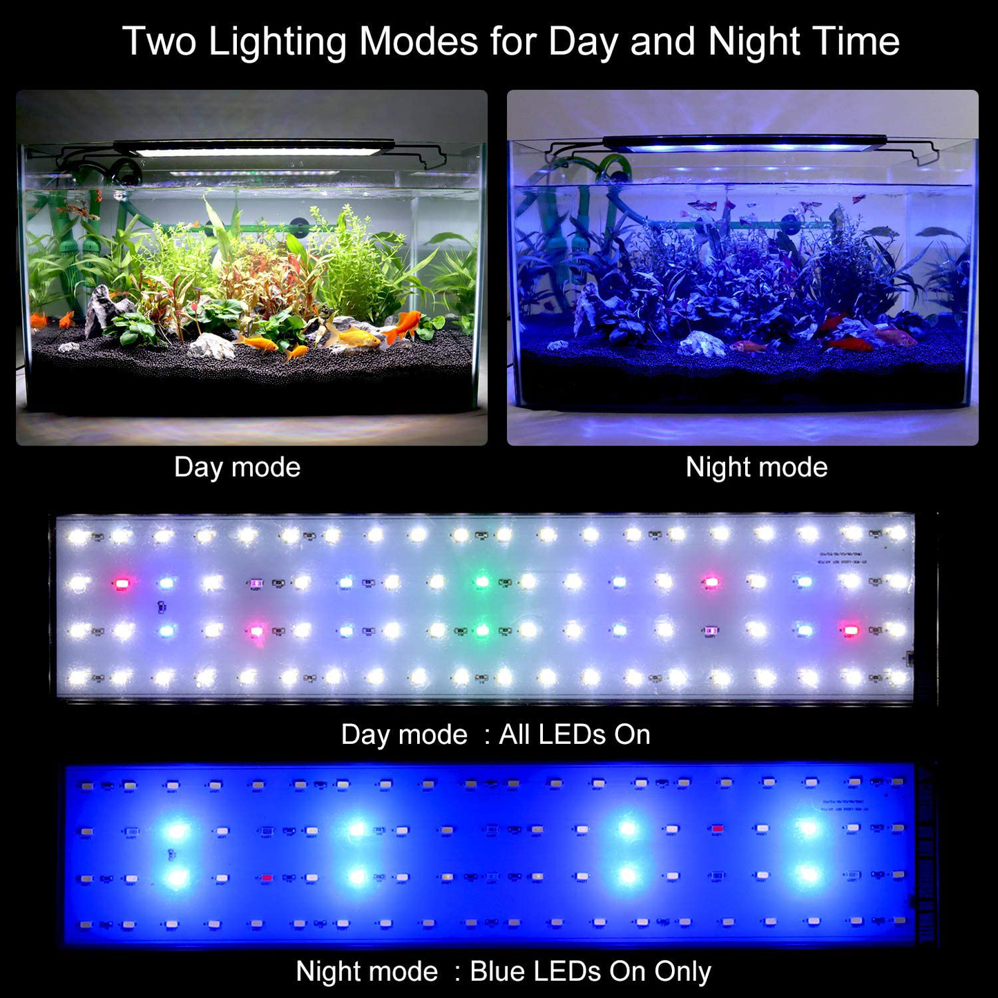 WATER REBIRTH LED Aquarium Light, Full Spectrum Fish Tank Led Light with Aluminum Alloy Shell Extendable Brackets (12-18 In) (48-54 In) Animals & Pet Supplies > Pet Supplies > Fish Supplies > Aquarium Lighting WATER REBIRTH   