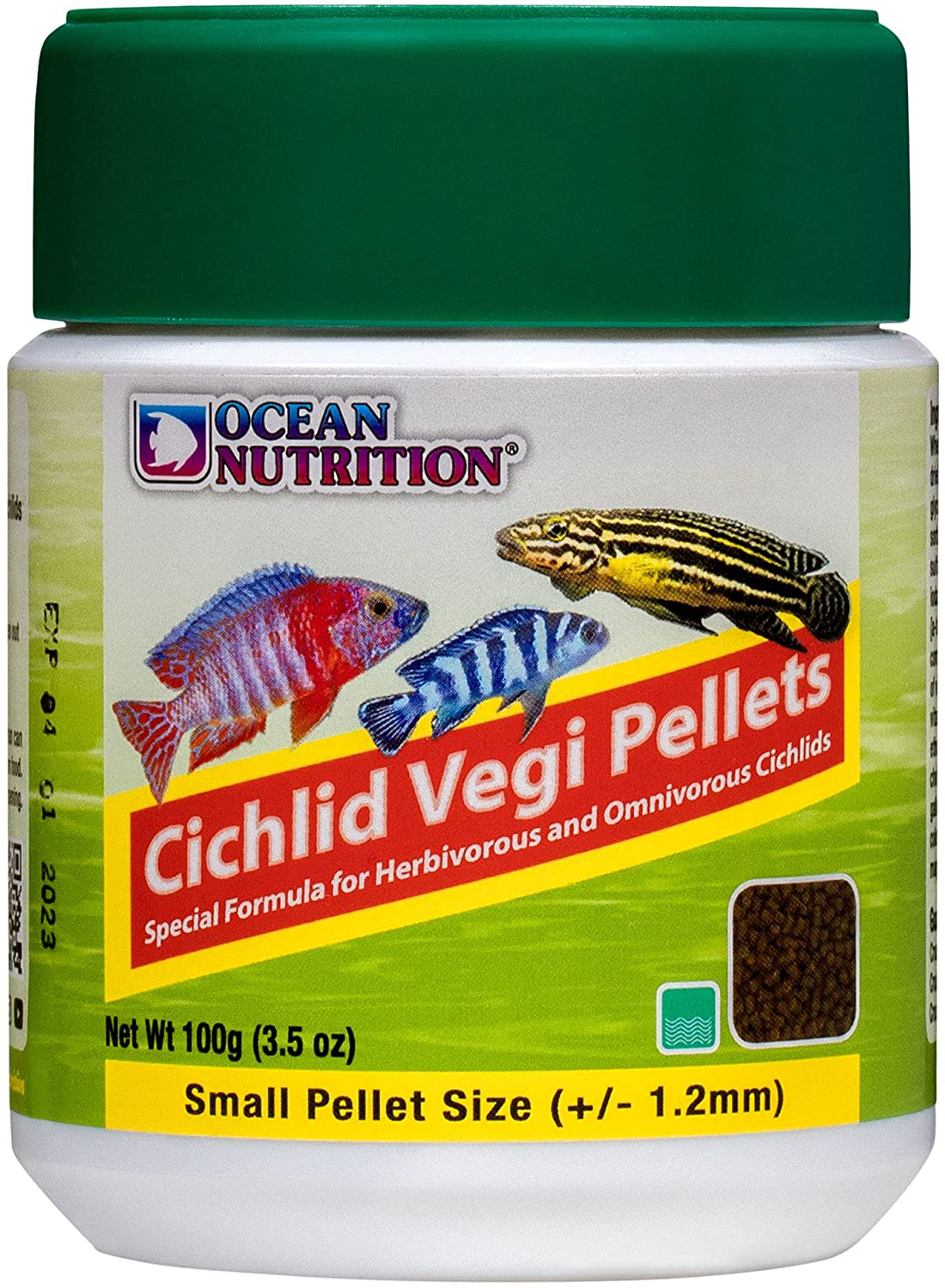 Ocean Nutrition Cichlid Vegi Pellets Animals & Pet Supplies > Pet Supplies > Reptile & Amphibian Supplies > Reptile & Amphibian Food Ocean Nutrition Small Pellet Size (+/- 1.2mm) Small 