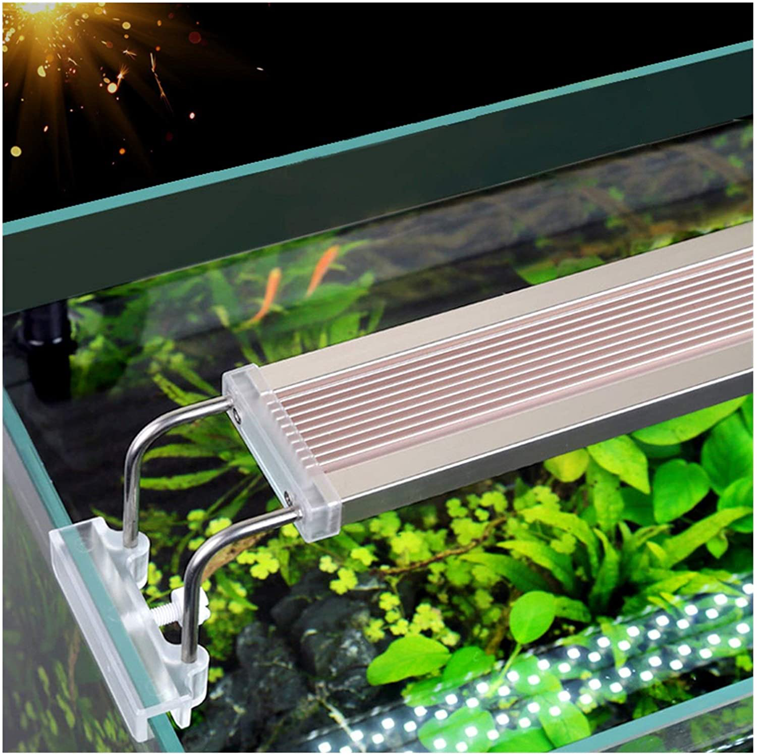 HXY2020 Pet Heating Pad Aquarium LED Lighting Lamp Aquatic Plant Fish Tank LED Light Aquarium Light 5-24W Ultra Slim Grow Lighting Lampe Reptile & Amphibian Habitat