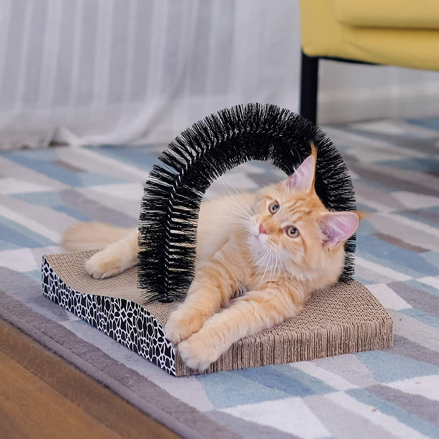 FUKUMARU Cat Self Groomer, 2.0 Version Cat Arch Face Scratcher with Scratcher Pad, Cats Back Grooming Massager Toy Brush for Indoor Kitten and Small Dog Animals & Pet Supplies > Pet Supplies > Cat Supplies > Cat Furniture FUKUMARU   