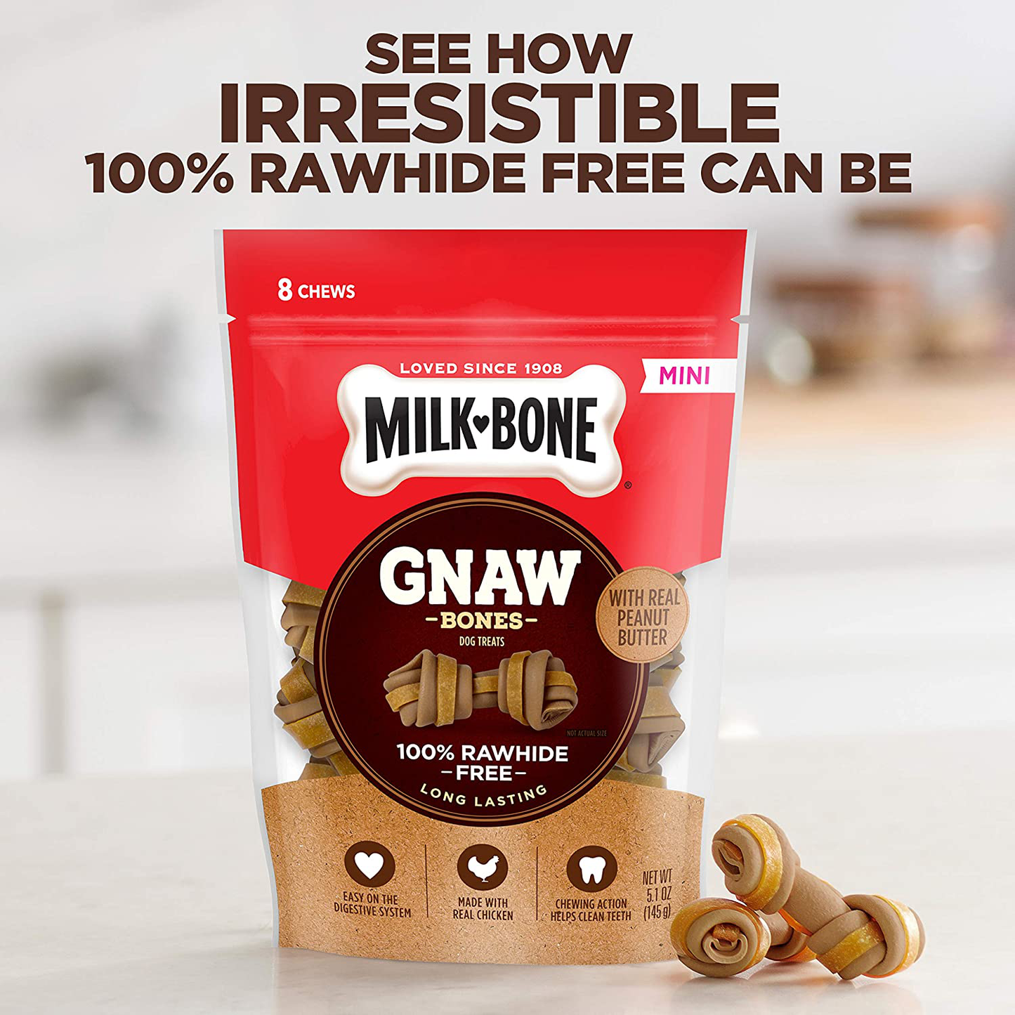 Milk-Bone Gnawbones Dog Treats, Long Lasting and Rawhide Free Animals & Pet Supplies > Pet Supplies > Small Animal Supplies > Small Animal Treats Milk-Bone   