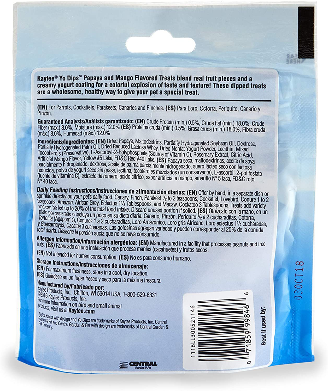 Kaytee Fiesta Mango Flavored Yogured Dipped Papaya Bird Treat Animals & Pet Supplies > Pet Supplies > Bird Supplies > Bird Treats Kaytee   