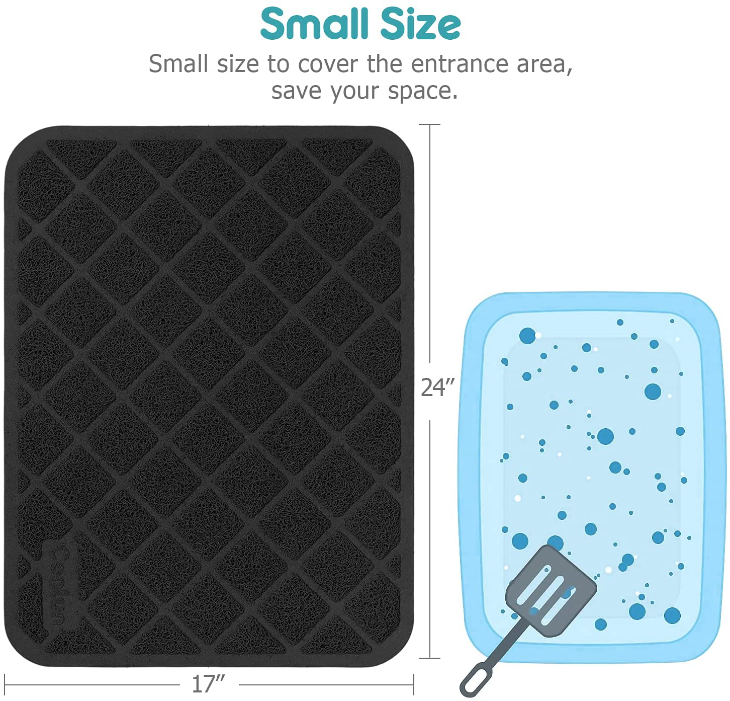 Conlun Cat Litter Mat Litter Trapping Mat, Premium Durable PVC Grid Mesh with Scatter Control, Non-Slip, Less Waste Cat Litter Box Mat, Soft on Kitty’S Paws, Urine Waterproof, Washable Easy Clean Animals & Pet Supplies > Pet Supplies > Cat Supplies > Cat Litter Box Mats Conlun   