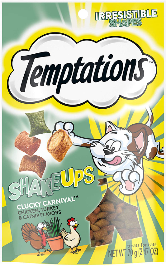 TEMPTATIONS Mixups & Shakeups Crunchy and Soft Cat Treats, 2.5 - 3 Oz. (12 Pack)