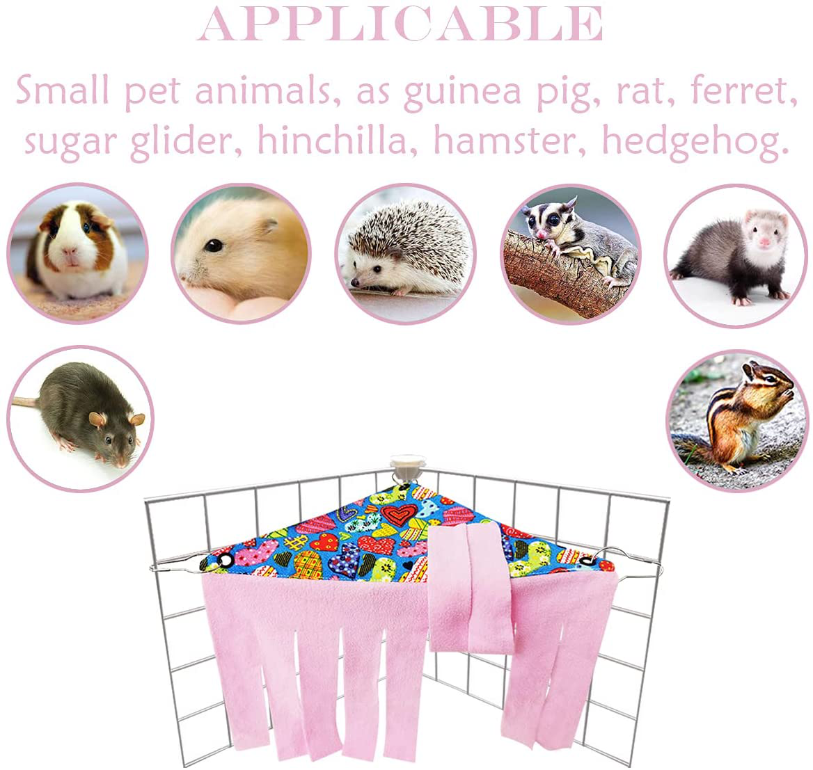 LEFTSTARER 2 Pcs Guinea Pigs Rats Corner Hideout Hidey Curtain Hideouts Cage Accessories Hidden Habitat Tent Toys for Ferrets Chinchillas Sugar Glider Bunny Pet Animals Animals & Pet Supplies > Pet Supplies > Small Animal Supplies > Small Animal Habitat Accessories LEFTSTARER   