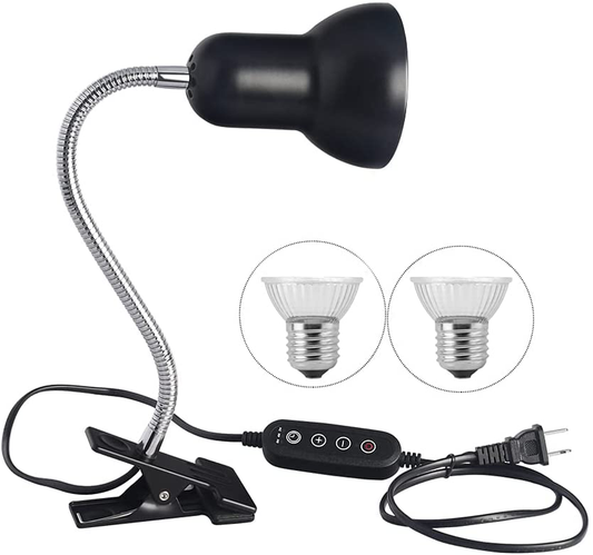 NBM Reptile Heating Lamp and Plant Lamp,Baking Spotlight with Metal Bracket and Adjustable Temperature Switch (With 2 Bulbs),Black Animals & Pet Supplies > Pet Supplies > Reptile & Amphibian Supplies > Reptile & Amphibian Habitat Heating & Lighting NBM   