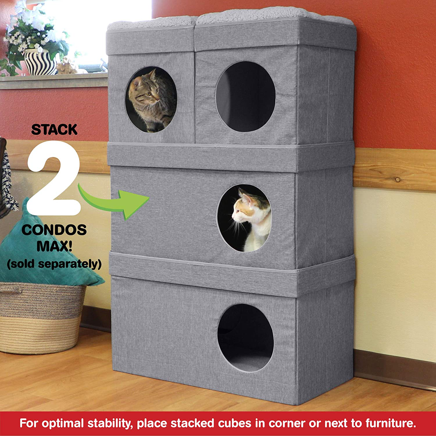 Kitty City Large Stackable Tan Cat Condo, Cat Cube, Cat House, Pop up Bed, Cat Ottoman Animals & Pet Supplies > Pet Supplies > Cat Supplies > Cat Furniture Kitty City   