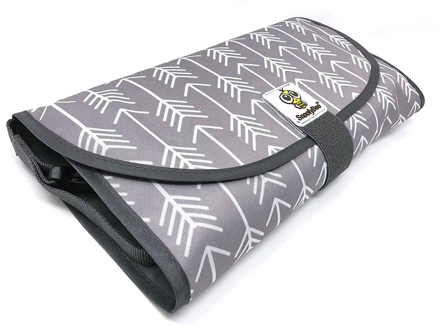 Snoofybee Portable Clean Hands Changing Pad. 3-In-1 Diaper Clutch, Changing Station, and Diaper-Time Playmatwith Redirection Barrier for Use with Infants, Babies and Toddlers (Grey Arrow) Animals & Pet Supplies > Pet Supplies > Dog Supplies > Dog Diaper Pads & Liners SnoofyBee   