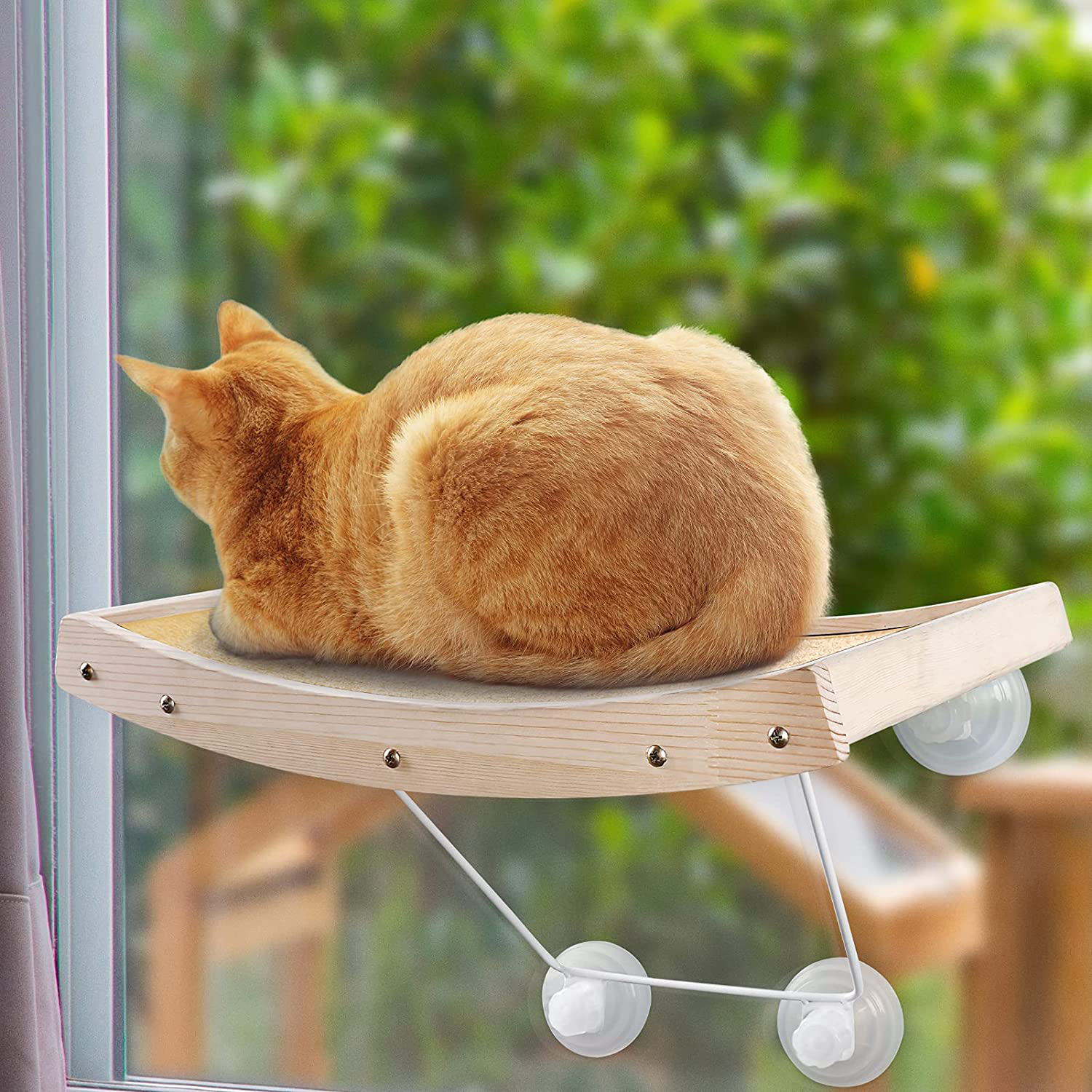 JOYO Cat Window Perch, Cat Hammock Window Seat with Strong Suction Cups, Window Mounted Cat Bed for Indoor Cats, Weighted up to 40Lb, Safety, Space Saving, Easy to Assemble