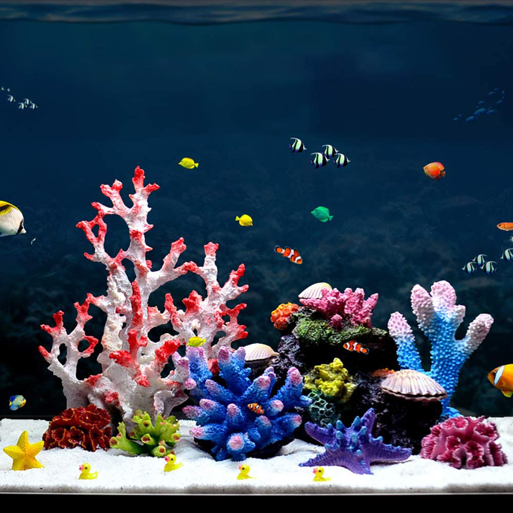 Danmu 1Pc of Polyresin Coral Fish Tank Aquarium Decoration, Coral Ornaments, Aquarium Coral Decor 8" X 7" X 11" Animals & Pet Supplies > Pet Supplies > Fish Supplies > Aquarium Decor Danmu   