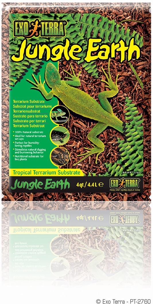 Exo Terra Jungle Earth Substrate, Natural Terrarium Substrate for Reptiles Animals & Pet Supplies > Pet Supplies > Reptile & Amphibian Supplies > Reptile & Amphibian Substrates Exo Terra 4 Quarts  