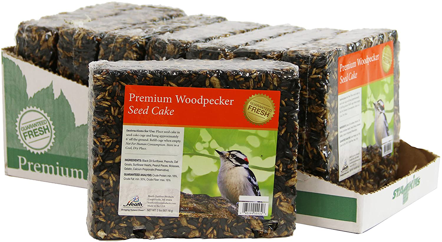 Heath Outdoor Products SC-35-8 Fancy Blend 2-Pound Seed Cake, Case of 8 Animals & Pet Supplies > Pet Supplies > Bird Supplies > Bird Food Heath Outdoor Products Woodpecker  