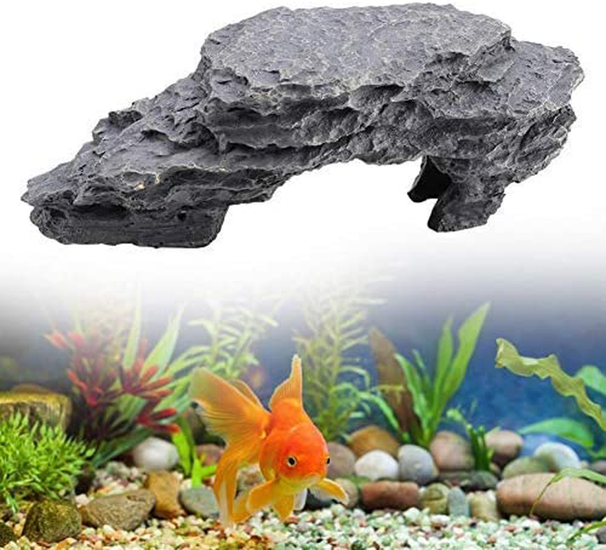 HEEPDD Simulation Rocks Reptile Hideout Basking Ramp Platform Aquarium Reptile Habitat Decor Hideaway for Aquarium Tank Animals & Pet Supplies > Pet Supplies > Reptile & Amphibian Supplies > Reptile & Amphibian Habitat Accessories HEEPDD   