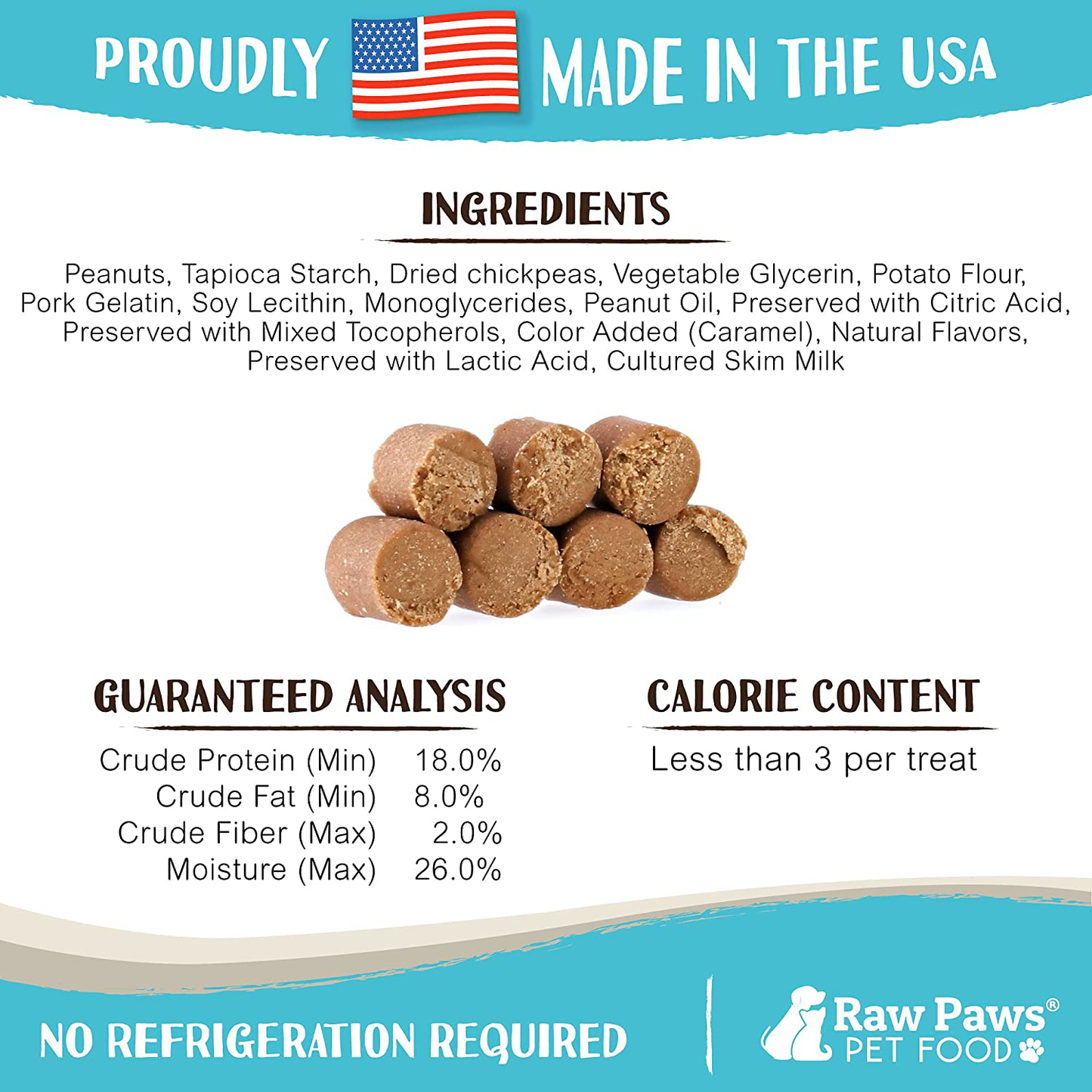 Raw Paws Pet Grain Free Soft Training Treats for Dogs Peanut Butter, 6 Oz - Made in USA - Natural Soft Puppy Training Treats - Low Calorie Small Dog Training Treats - Potty Training Treats Animals & Pet Supplies > Pet Supplies > Small Animal Supplies > Small Animal Treats Raw Paws   