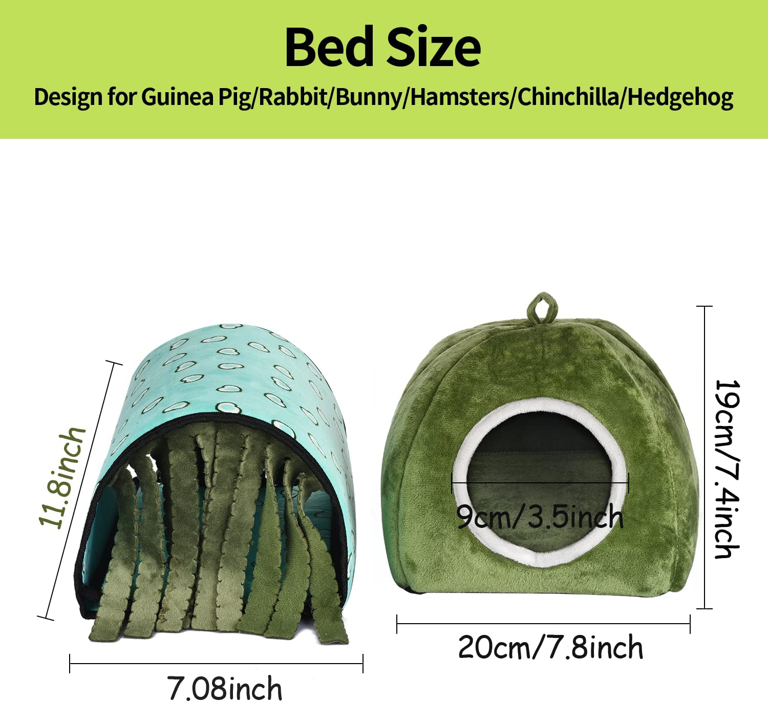 Guinea Pig Hideout 2 Pack Tunnel House Bed for Bunny Hamsters Chinchilla Hedgehog Small Animal Accessories -Playing Sleeping Hunting Resting Warm Plush Nest Habitats Animals & Pet Supplies > Pet Supplies > Small Animal Supplies > Small Animal Habitat Accessories petikt   