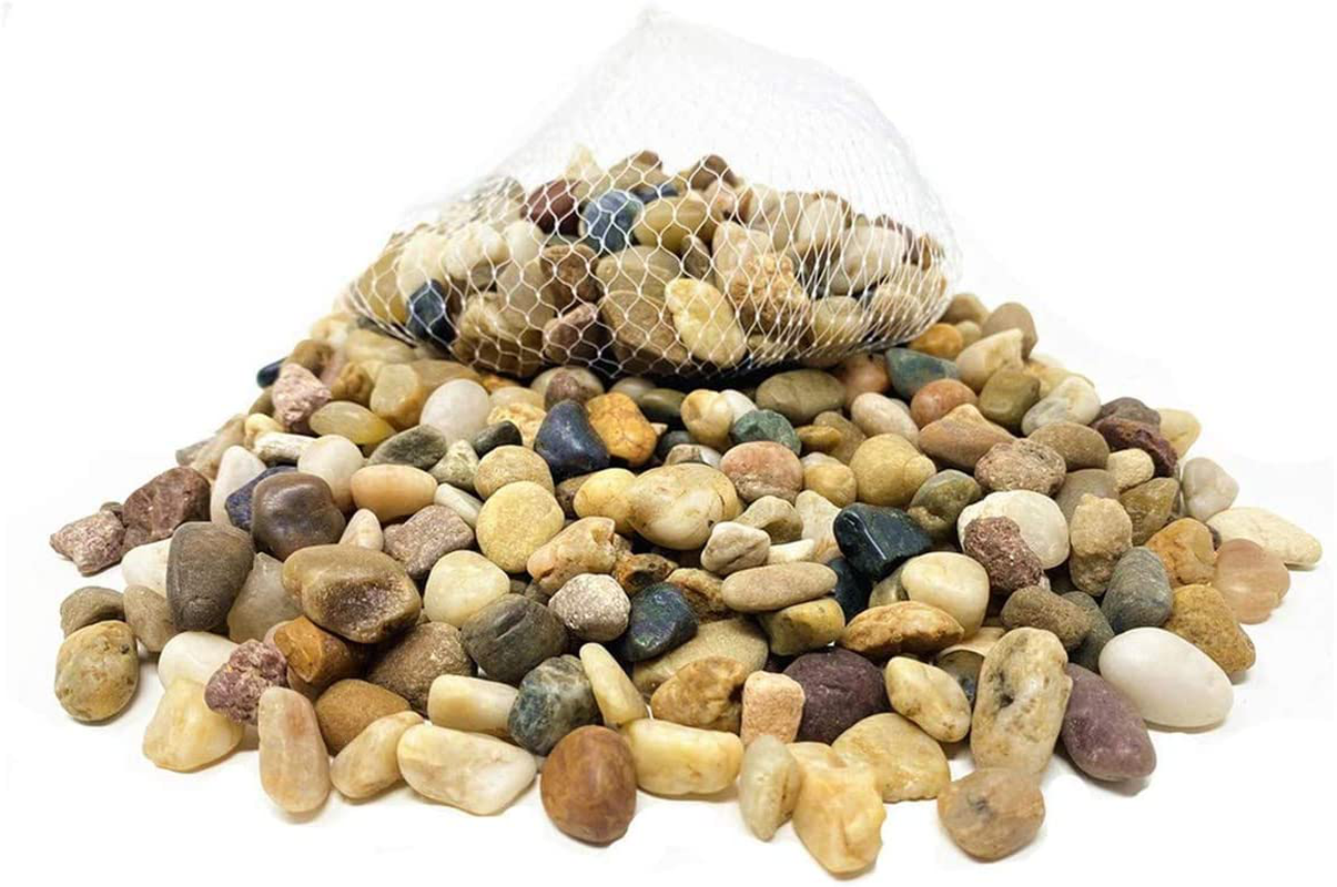 TSY TOOL 3 Pounds Small River Rocks, Pebbles, Outdoor Decorative Stones, Natural Gravel, for Aquariums, Landscaping, Vase Fillers, Succulent, Tillandsia, Cactus Pot, Terrarium Plants