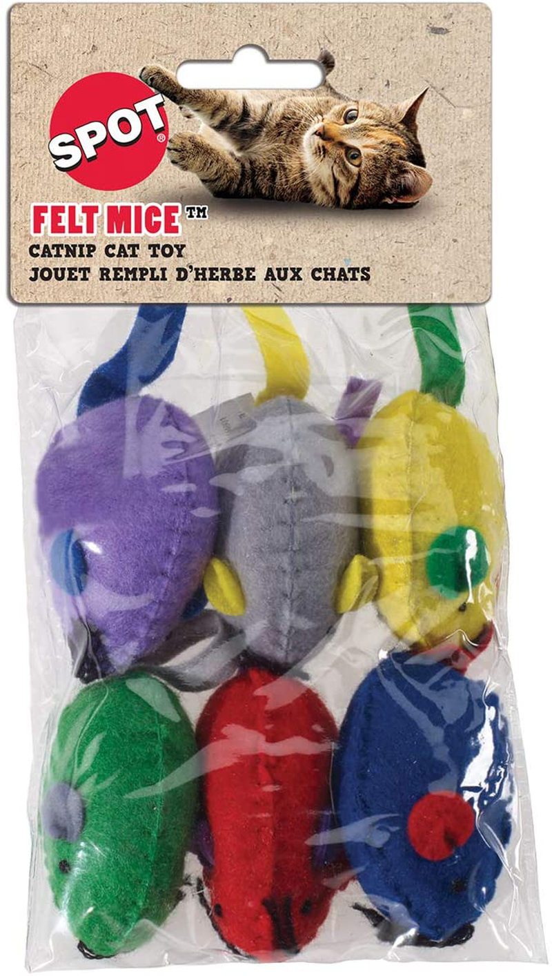 Ethical Felt Mice with Catnip Cat Toy, 6-Pack Animals & Pet Supplies > Pet Supplies > Cat Supplies > Cat Toys SPOT Ethical Products   