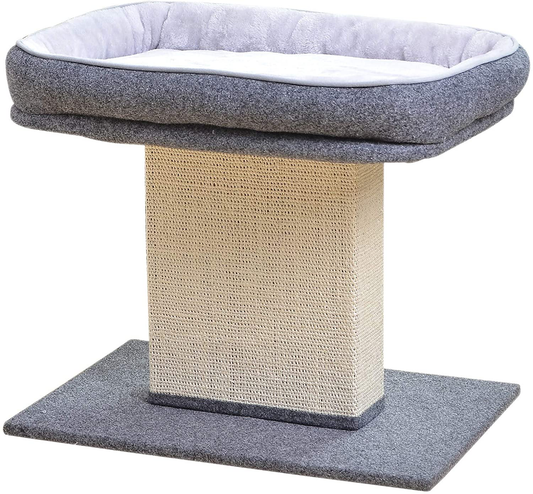 Catry Cat Bed with Scratching Post - Minimalist Style Design of Cat Tree with Cozy Cat Bed and Teasing Scratching Post, Allure Kitten to Stay around This Sturdy and Easy to Assemble Cat Furniture Animals & Pet Supplies > Pet Supplies > Cat Supplies > Cat Furniture Catry   