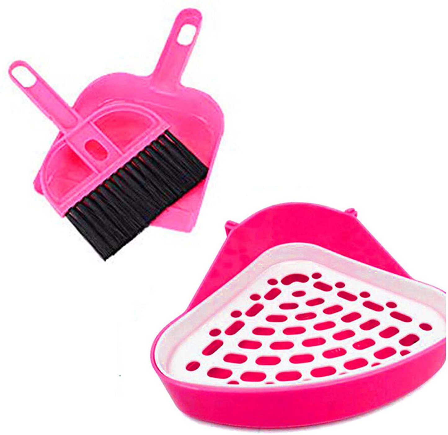 Kathson Bunny Litter Box, Guinea Pig Litter Tray Ferret Potty Training Corner Litter Pan Cage Cleaner Litter Scooper for Chinchillas Drawf Rabbits Animals & Pet Supplies > Pet Supplies > Small Animal Supplies > Small Animal Bedding kathson Pink  