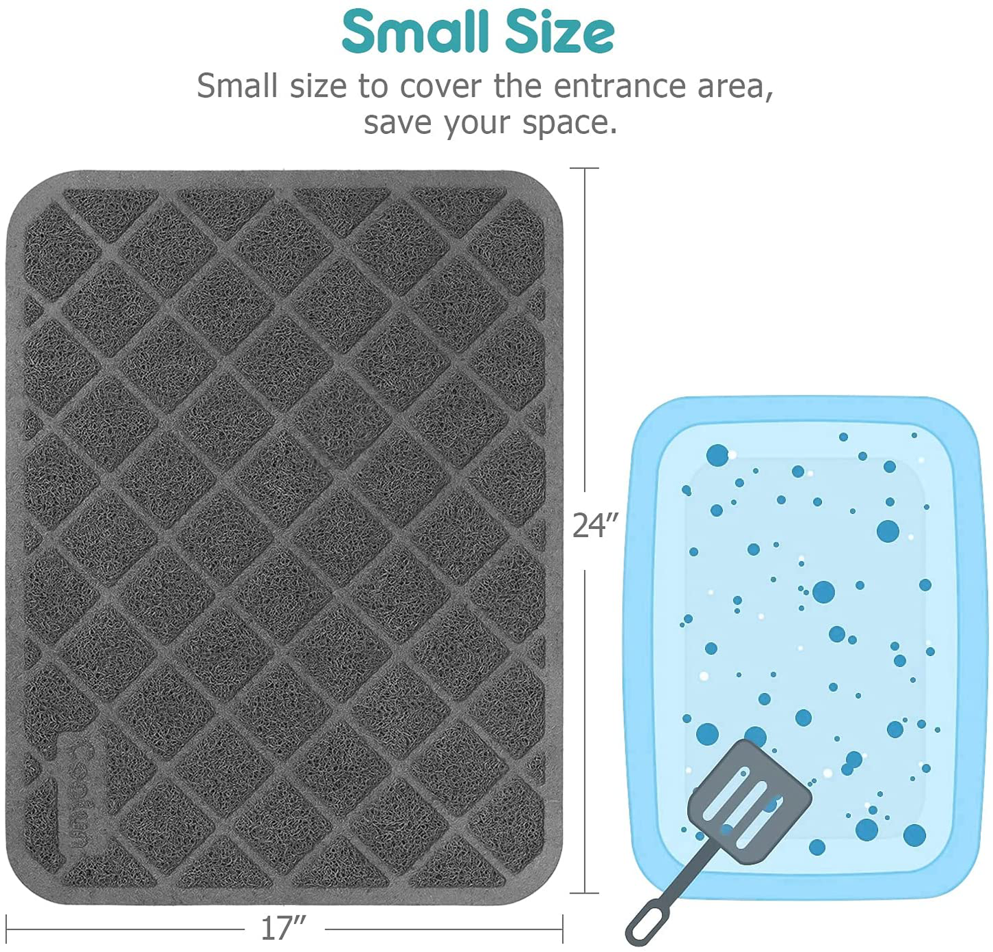 Conlun Cat Litter Mat Litter Trapping Mat, Premium Durable PVC Grid Mesh with Scatter Control, Non-Slip, Less Waste Cat Litter Box Mat, Soft on Kitty’S Paws, Urine Waterproof, Washable Easy Clean Animals & Pet Supplies > Pet Supplies > Cat Supplies > Cat Litter Box Mats Conlun   
