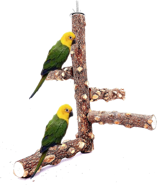 Borangs Bird Perch Natural Wood Stand Toy Branch for 3-4Pcs Small Medium Parrots Cages Toy Animals & Pet Supplies > Pet Supplies > Bird Supplies > Bird Ladders & Perches Borangs S  