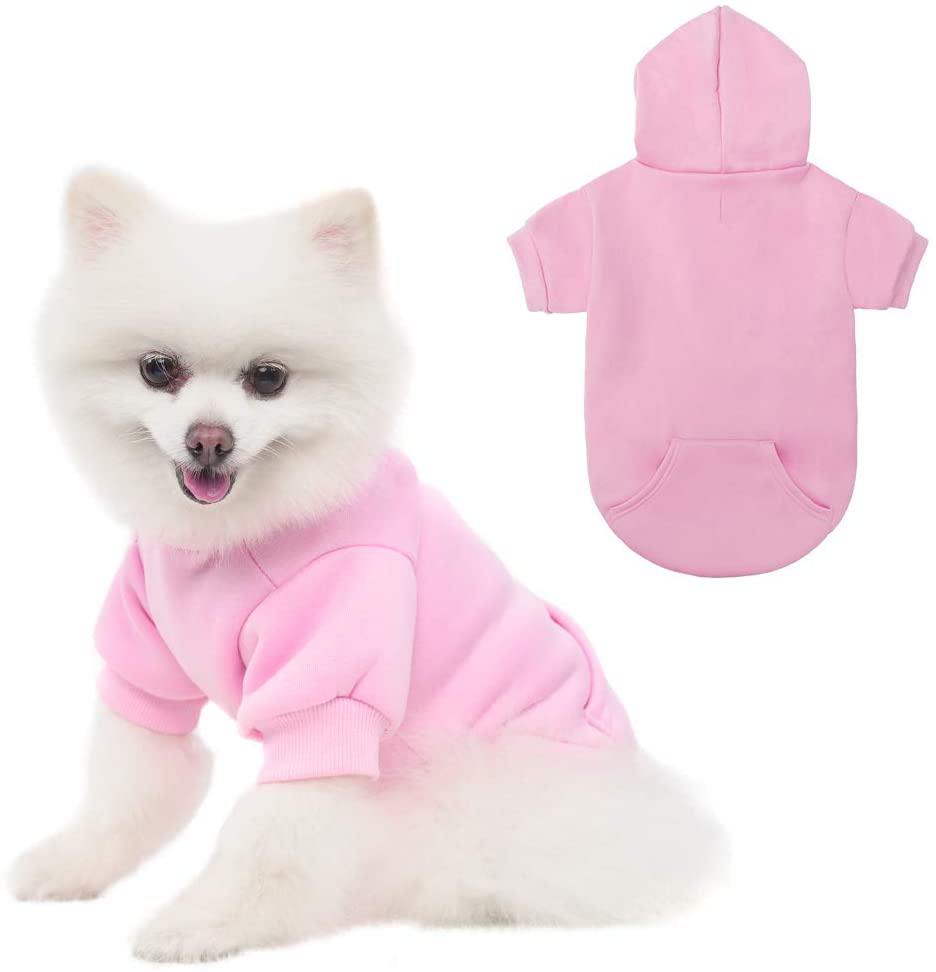 Basic Dog Hoodie - Soft and Warm Dog Hoodie Sweater with Leash Hole and Pocket, Dog Winter Coat, Cold Weather Clothes for XS-XXL Dogs Animals & Pet Supplies > Pet Supplies > Dog Supplies > Dog Apparel KOOLTAIL   