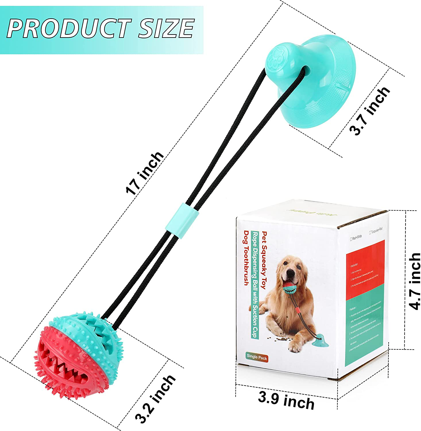 Dog Chew Toys for Aggressive Chewers, Puppy Dog Training Treats Teething Rope Toys for Boredom, Dog Puzzle Treat Food Dispensing Ball Toys for Small Large Dogs Animals & Pet Supplies > Pet Supplies > Dog Supplies > Dog Toys ALLRIER   