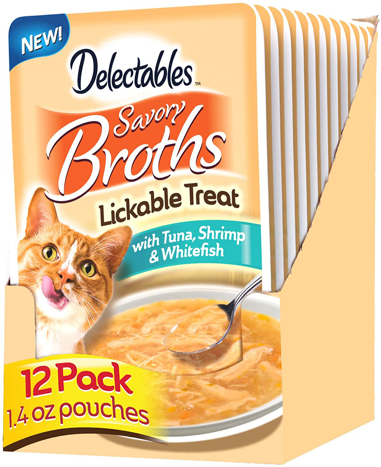 Hartz Delectables Savory Broths Lickable Wet Cat Treats for Adult & Senior Cats Animals & Pet Supplies > Pet Supplies > Cat Supplies > Cat Treats Hartz Tuna, Shrimp & Whitefish  