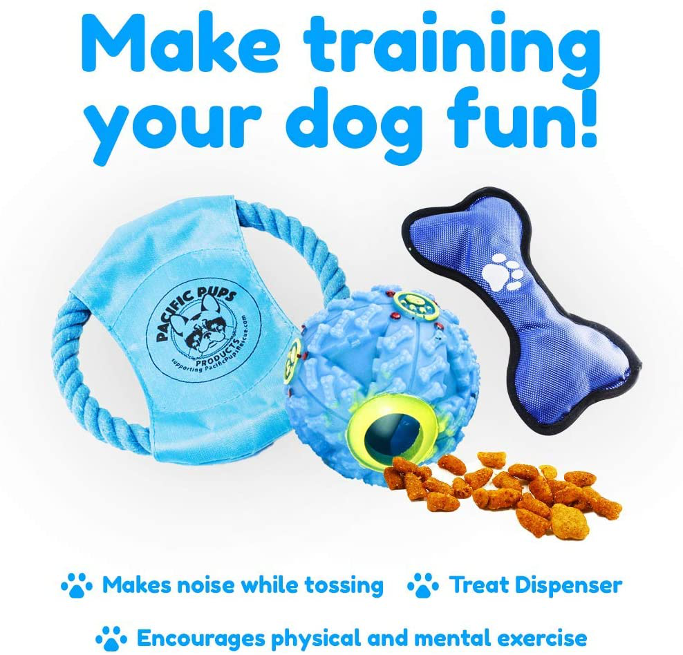 Pacific Pups Products 18 Piece Dog Toy Set with Dog Chew Toys, Rope Toys for Dogs, Plush Dog Toys and Dog Treat Dispenser Ball - Supports Non-Profit Dog Rescue Animals & Pet Supplies > Pet Supplies > Dog Supplies > Dog Toys Pacific Pups Products supporting pacificpuprescue.com   