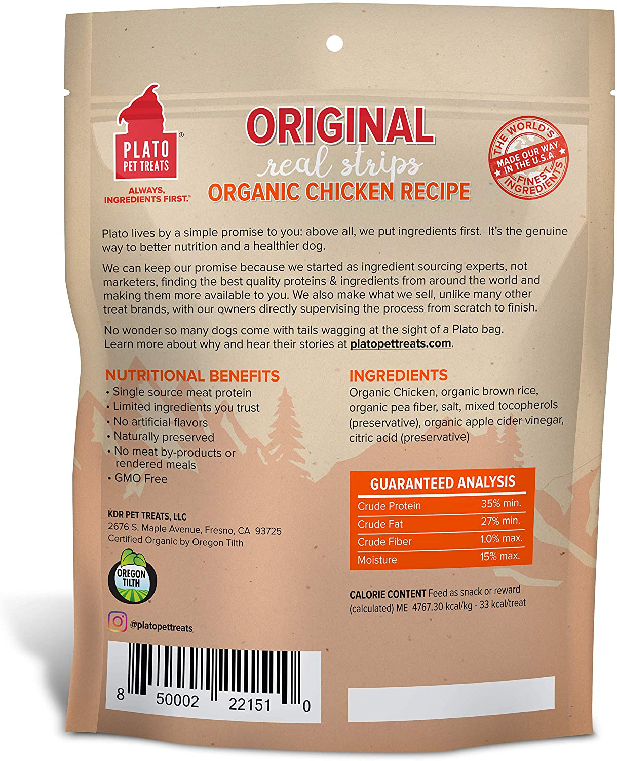 Original Real Strips Organic Chicken 18Oz Animals & Pet Supplies > Pet Supplies > Dog Supplies > Dog Treats PLATO   