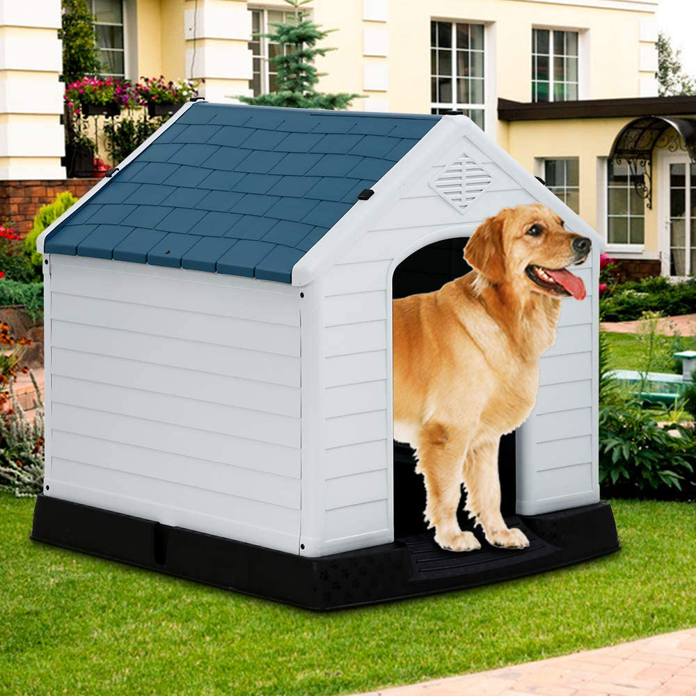 Dog House, Dog House for Small Medium Large Dogs, Waterproof Ventilate Plastic Durable Indoor Outdoor Pet Shelter Kennel with Air Vents and Elevated Floor, Easy to Assemble Animals & Pet Supplies > Pet Supplies > Dog Supplies > Dog Houses Dkeli 39"H  