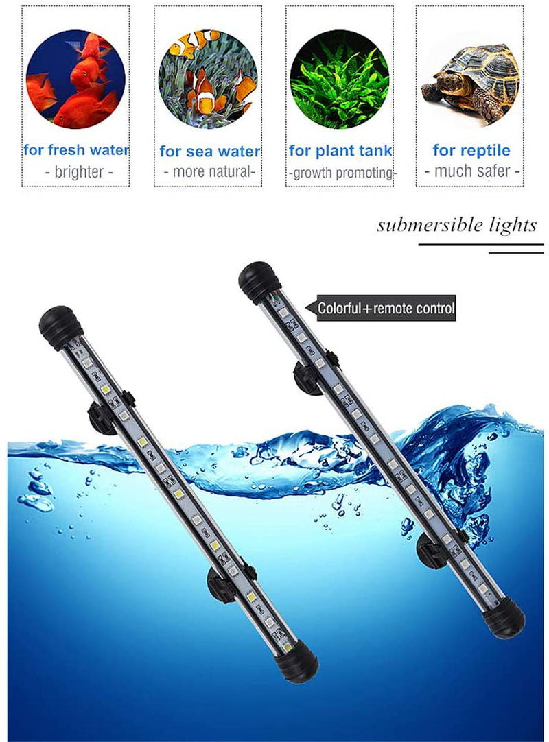 MQ 8-36 in Submersible LED Aquarium Light, Color Changing Fish Tank Light with Remote Control, IP68 LED Lights Bar, for Fish Tank 10-45 Inch Animals & Pet Supplies > Pet Supplies > Fish Supplies > Aquarium Lighting MQ   