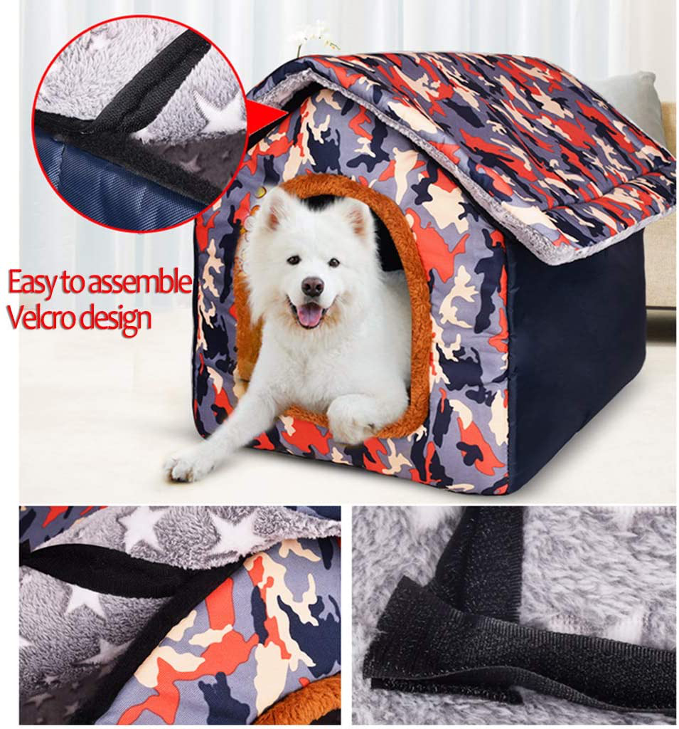 Kennel, Medium Detachable Dog House Pet Bed Sleeping Nest Large Oxford Cloth Warm Winter Indoor Triangle Roof Cushion Washable,A,Xxl92×71×67Cm Animals & Pet Supplies > Pet Supplies > Dog Supplies > Dog Houses LTLJX   