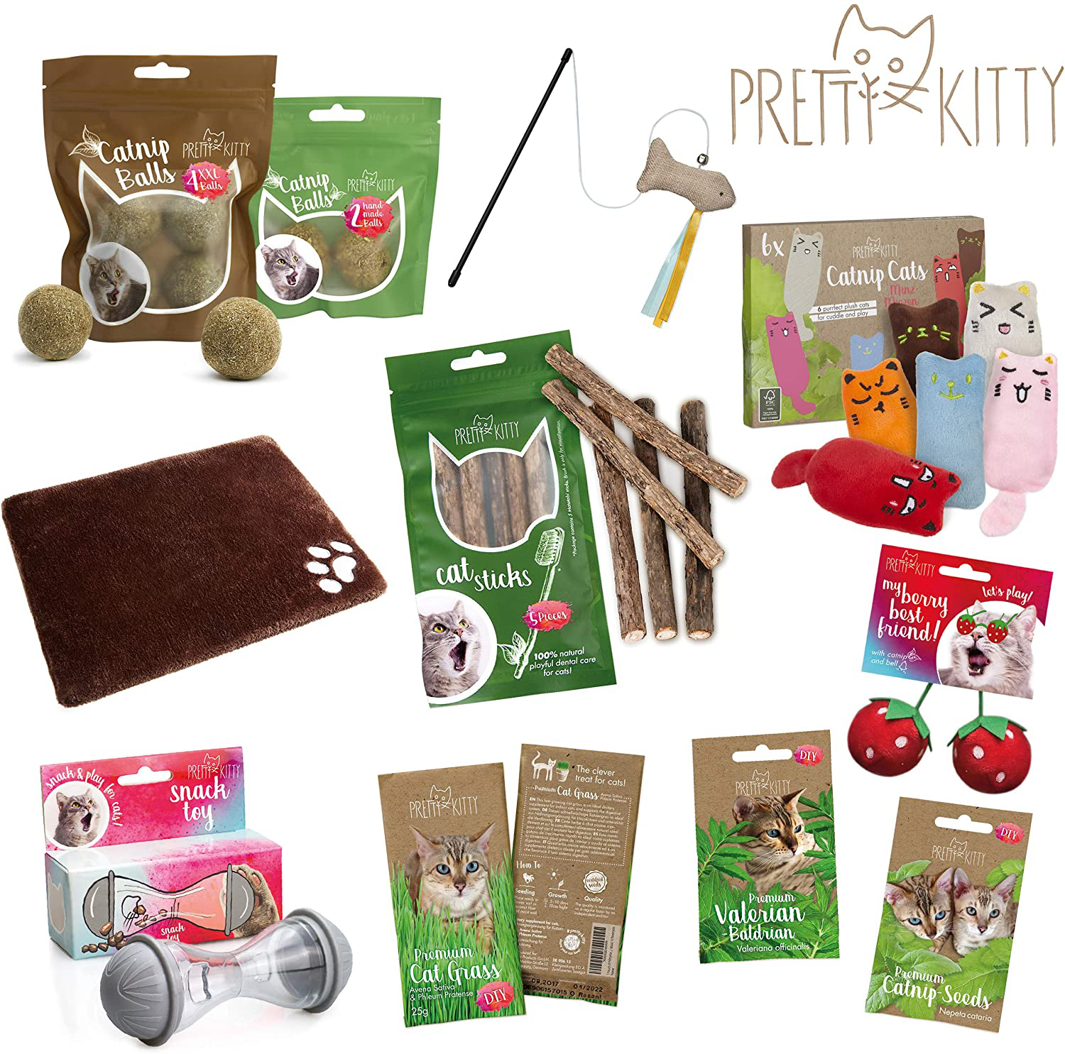 Pretty Kitty Catnip Cats: 6X Premium Cat Toys for Indoor Cats with Dried Catnip, Cat Pillow Toy for Cats, Cute Catnip Toys for Cats, Soft Pillow Cat Toy, Toy Cat Kitten Toys for Indoor Cats Animals & Pet Supplies > Pet Supplies > Cat Supplies > Cat Toys Pretty Kitty   
