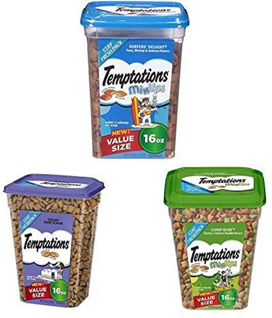 Temptations Cat Treats Variety Bundle, (3) 16 Oz. Tubs Animals & Pet Supplies > Pet Supplies > Cat Supplies > Cat Treats Temptations   