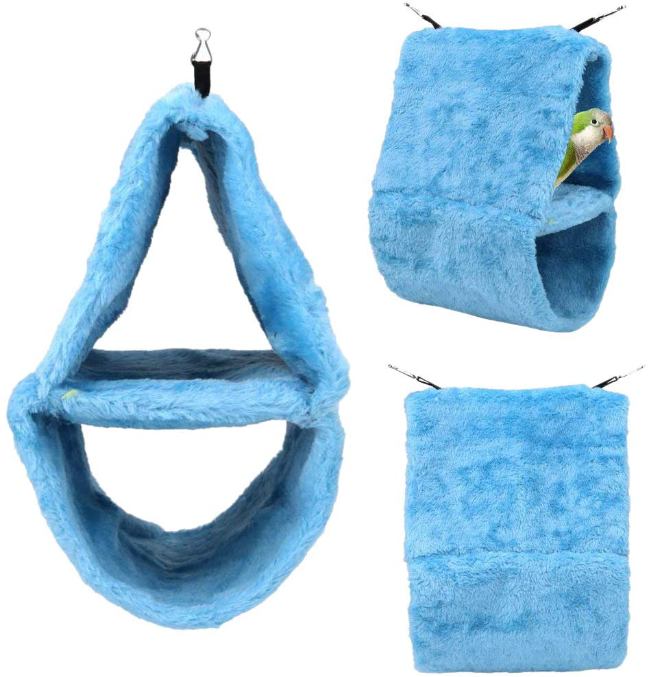 Warm Double-Layer Lint Bird Hammock Nest House Sleeping Bed for Pet Parrot Parakeet Cockatiel Conure Cockatoo African Grey Macaw Eclectus Amazon Budgie Lovebird Finch Canary Cage Stand Perch Toy Animals & Pet Supplies > Pet Supplies > Bird Supplies > Bird Cages & Stands Keersi   