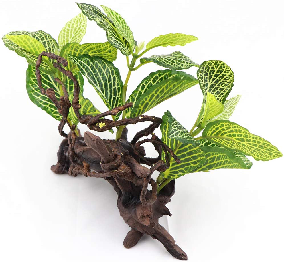 AQUA KT Reptile Terrarium Forest Tree with Plant Leaves for Amphibian Habitat Décor Lizard Snake Turtle Supplies Animals & Pet Supplies > Pet Supplies > Reptile & Amphibian Supplies > Reptile & Amphibian Habitat Accessories AQUA KT   