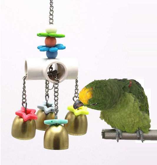 Keersi Bird Bells Toy with Sweet Sound for Pet Parrot Parakeet Cockatiel Conure Macaw Eclectus African Grey Cockatoo Amazon Lovebird Budgie Finch Canary Cage Animals & Pet Supplies > Pet Supplies > Bird Supplies > Bird Toys Keersi A  